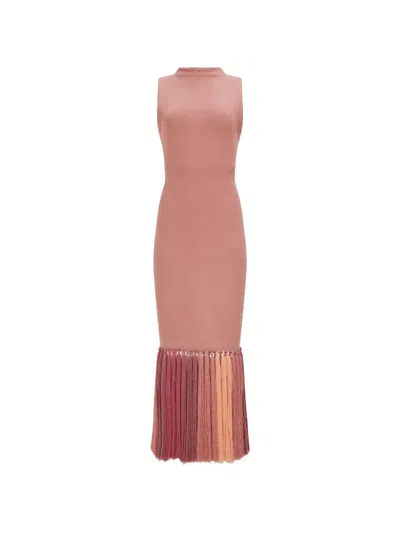 Aje Sofina Tassel-trim Dress In Pink