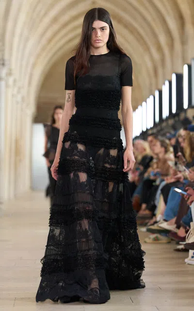 Aje Solene Lace Maxi Dress In Black