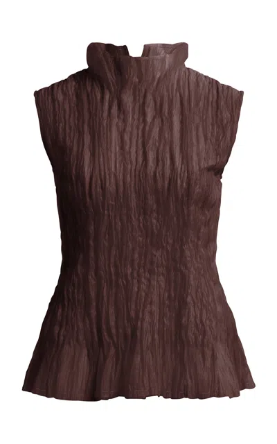 Aje Soloist Peplum Top - In Brown