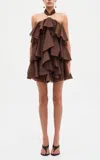 Aje Sorela Halter Mini Dress In Brown
