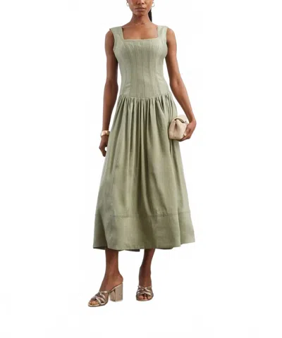 Aje Spirelle Midi Dress In Moss In Pink