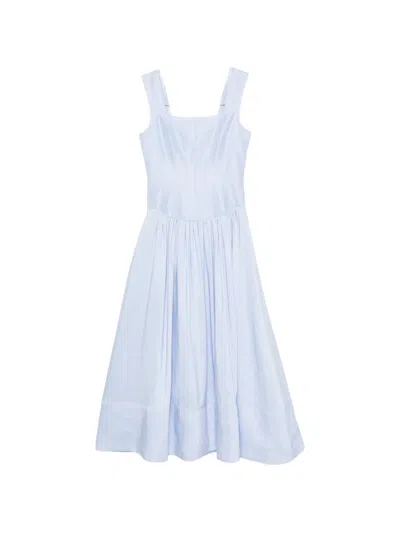 Aje Spirelle Panelled Midi Dress In Blue
