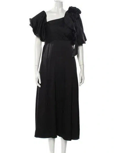 Pre-owned Aje Square Neckline Long Dress In Gray