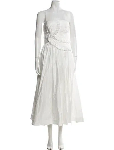 Pre-owned Aje Square Neckline Long Dress In Neutral