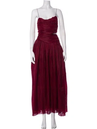 Pre-owned Aje Square Neckline Long Dress W/ Tags In Burgundy