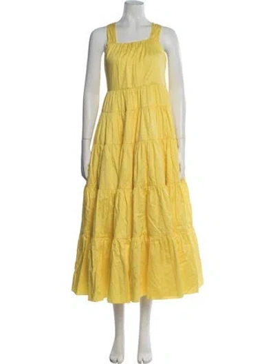 Pre-owned Aje Square Neckline Long Dress W/ Tags In Yellow