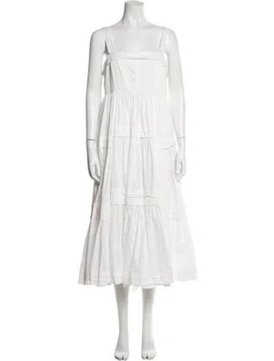 Pre-owned Aje Square Neckline Long Dress In White