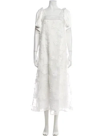 Pre-owned Aje Square Neckline Long Dress In White