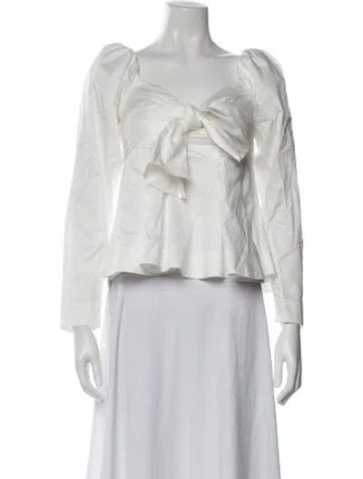 Pre-owned Aje Square Neckline Long Sleeve Blouse W/ Tags In White