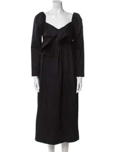 Pre-owned Aje Square Neckline Midi Length Dress In Blue