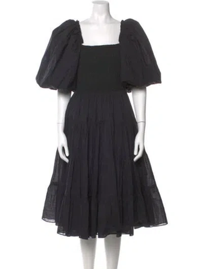 Pre-owned Aje Square Neckline Midi Length Dress In Gray