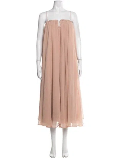 Pre-owned Aje Square Neckline Midi Length Dress In Pink
