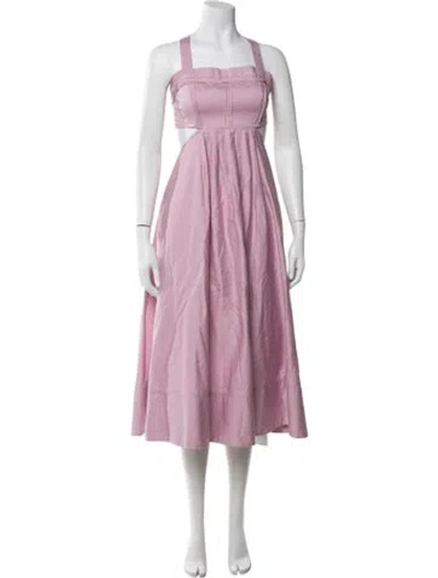 Pre-owned Aje Square Neckline Midi Length Dress In Purple