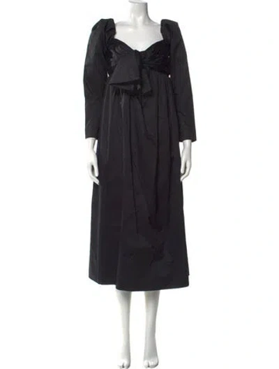 Pre-owned Aje Square Neckline Midi Length Dress W/ Tags In Black