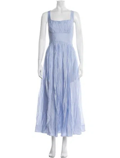 Pre-owned Aje Square Neckline Midi Length Dress W/ Tags In Blue