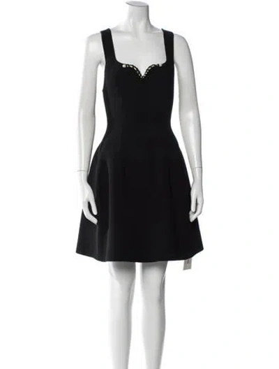 Pre-owned Aje Square Neckline Mini Dress In Black