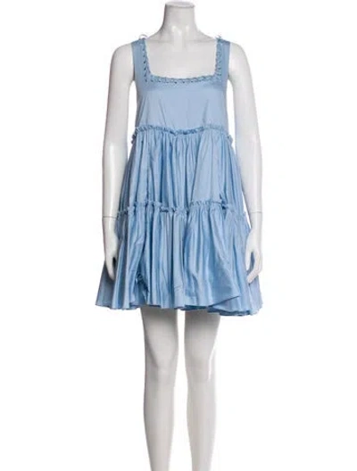 Pre-owned Aje Square Neckline Mini Dress In Blue