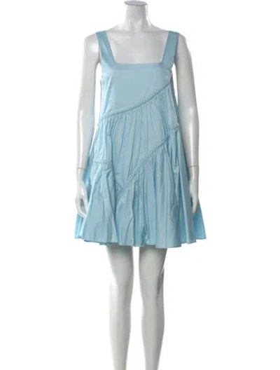 Pre-owned Aje Square Neckline Mini Dress In Blue