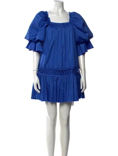 Pre-owned Aje Square Neckline Mini Dress In Blue