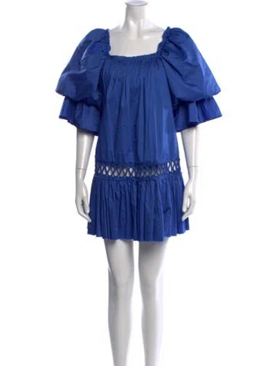 Pre-owned Aje Square Neckline Mini Dress In Blue