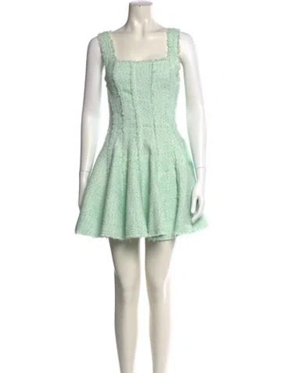 Pre-owned Aje Square Neckline Mini Dress In Green