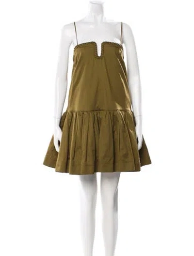 Pre-owned Aje Square Neckline Mini Dress In Green