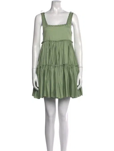 Pre-owned Aje Square Neckline Mini Dress In Green