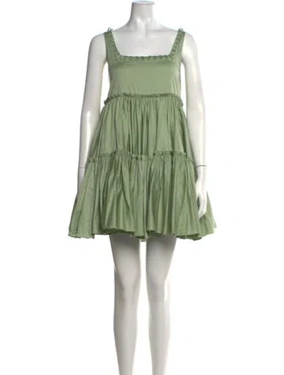 Pre-owned Aje Square Neckline Mini Dress In Green