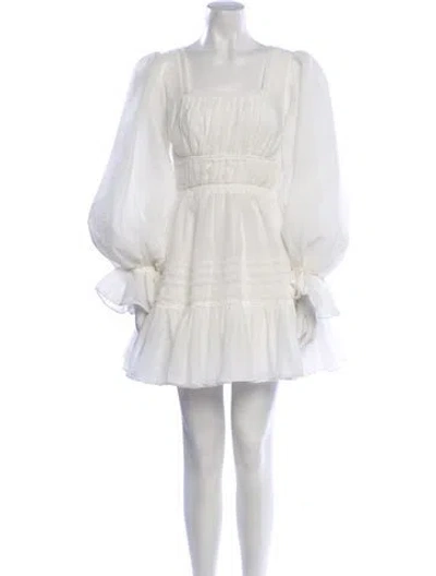 Pre-owned Aje Square Neckline Mini Dress In Neutral