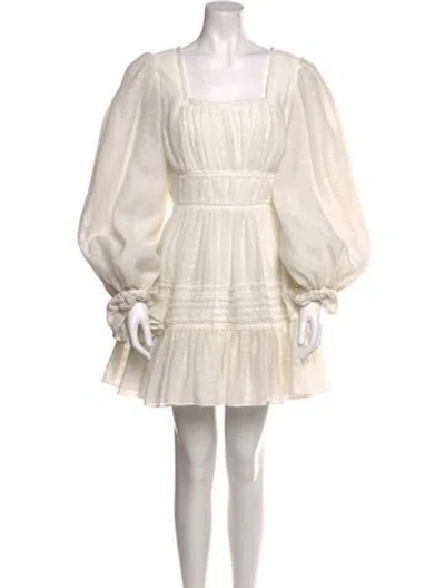 Pre-owned Aje Square Neckline Mini Dress In Neutral