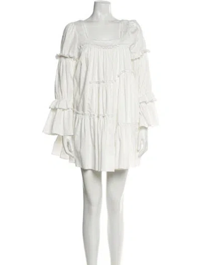 Pre-owned Aje Square Neckline Mini Dress In Neutral