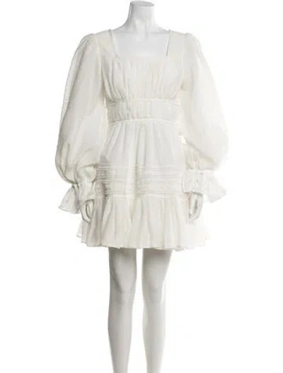 Pre-owned Aje Square Neckline Mini Dress In Neutral