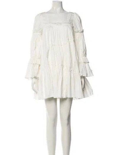 Pre-owned Aje Square Neckline Mini Dress In Neutrals