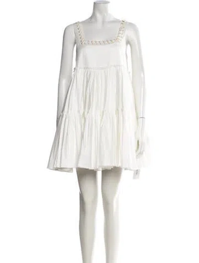 Pre-owned Aje Square Neckline Mini Dress In Neutrals