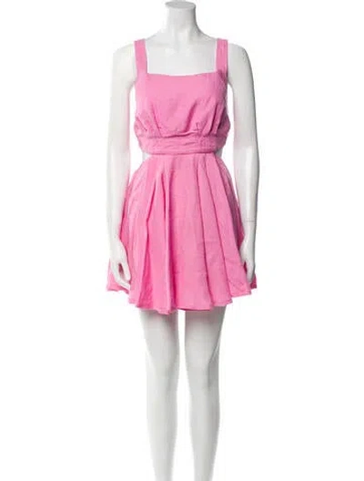 Pre-owned Aje Square Neckline Mini Dress In Pink