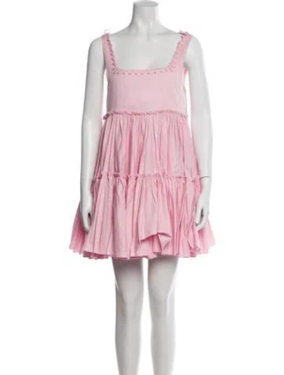Pre-owned Aje Square Neckline Mini Dress In Pink