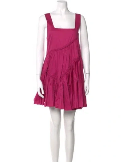 Pre-owned Aje Square Neckline Mini Dress In Pink
