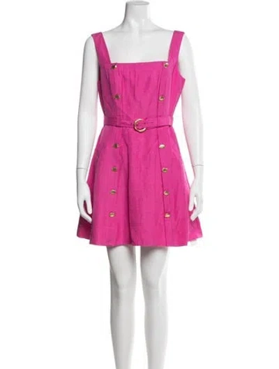Pre-owned Aje Square Neckline Mini Dress In Pink
