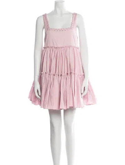 Pre-owned Aje Square Neckline Mini Dress In Pink