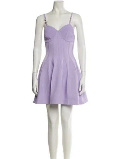 Pre-owned Aje Square Neckline Mini Dress In Purple