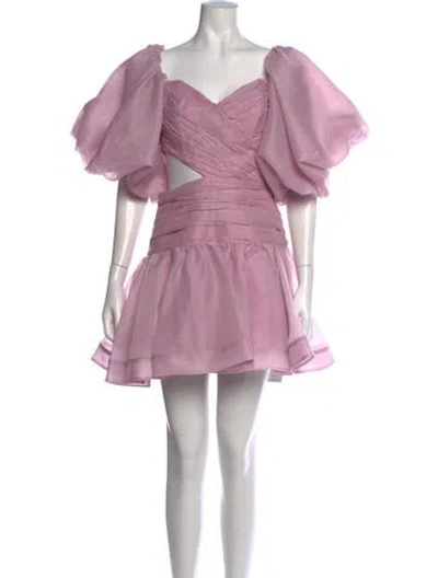 Pre-owned Aje Square Neckline Mini Dress In Purple