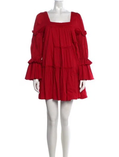 Pre-owned Aje Square Neckline Mini Dress In Red