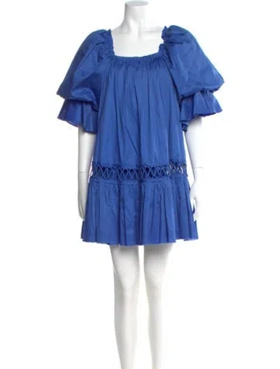 Pre-owned Aje Square Neckline Mini Dress W/ Tags In Blue