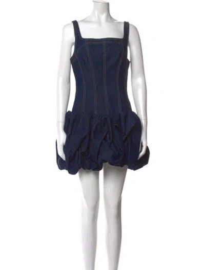 Pre-owned Aje Square Neckline Mini Dress W/ Tags In Blue