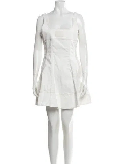 Pre-owned Aje Square Neckline Mini Dress In White