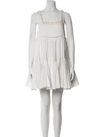 Pre-owned Aje Square Neckline Mini Dress In White