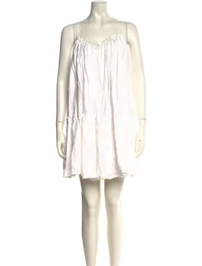 Pre-owned Aje Square Neckline Mini Dress In White