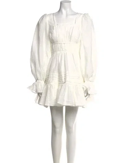 Pre-owned Aje Square Neckline Mini Dress In White