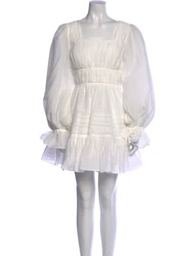 Pre-owned Aje Square Neckline Mini Dress In White