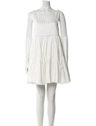 Pre-owned Aje Square Neckline Mini Dress In White